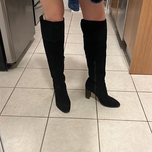 Over the knee real suede boots